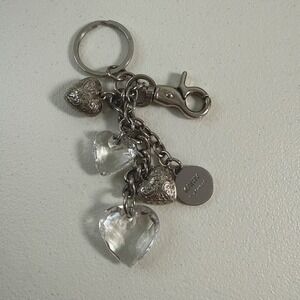 FluerDeLis Kathy Van Zeeland Signed Purse Bag Charm Key Chain Puffy Hearts Fob